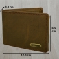 Preview: Edle Voll-Leder Herren Geldbörse Brieftasche RFID Schutz Riegelverschluss Querformat (braun)